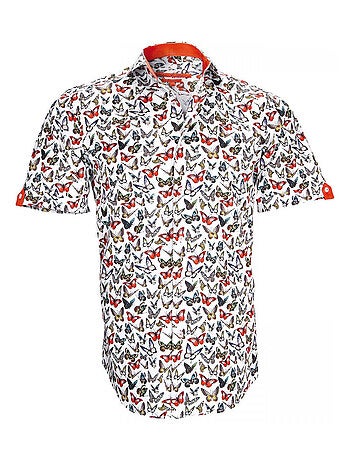 Chemisette hommes mode coupe cintrée BUTTERFLY Andrew Mac Allister Blanc , 44