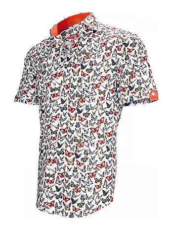 Chemisette hommes mode coupe cintrée BUTTERFLY Andrew Mac Allister Blanc , 44