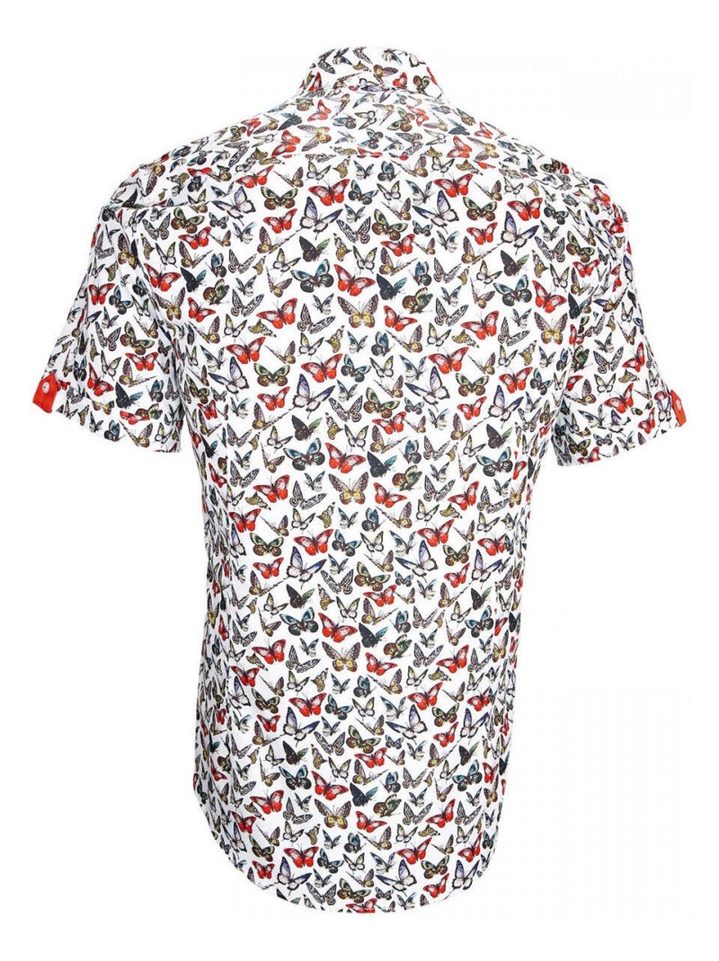Chemisette hommes mode coupe cintrée BUTTERFLY Andrew Mac Allister Blanc - Kiabi