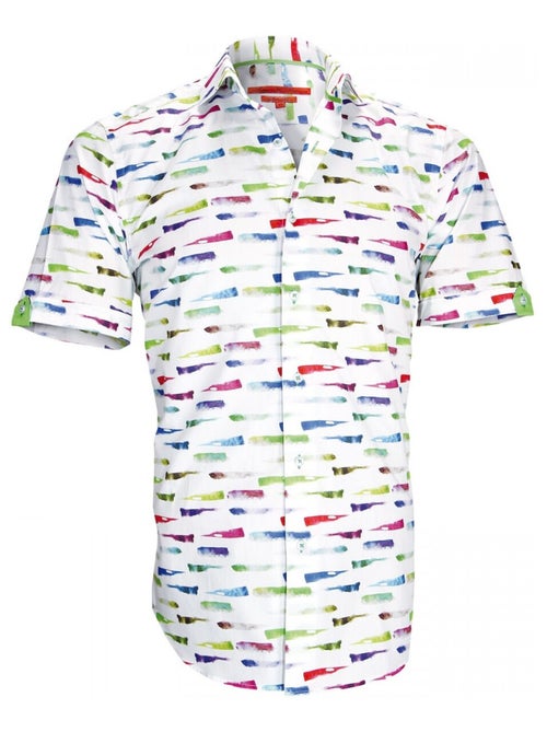 Chemisette hommes mode coupe cintrée PAINT Andrew Mac Allister Blanc , 41 - Kiabi