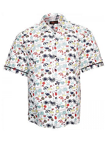 Chemise Manches Longues Rayée Oversize INAELLE Saumon Jaune - Prêt-à-Porter