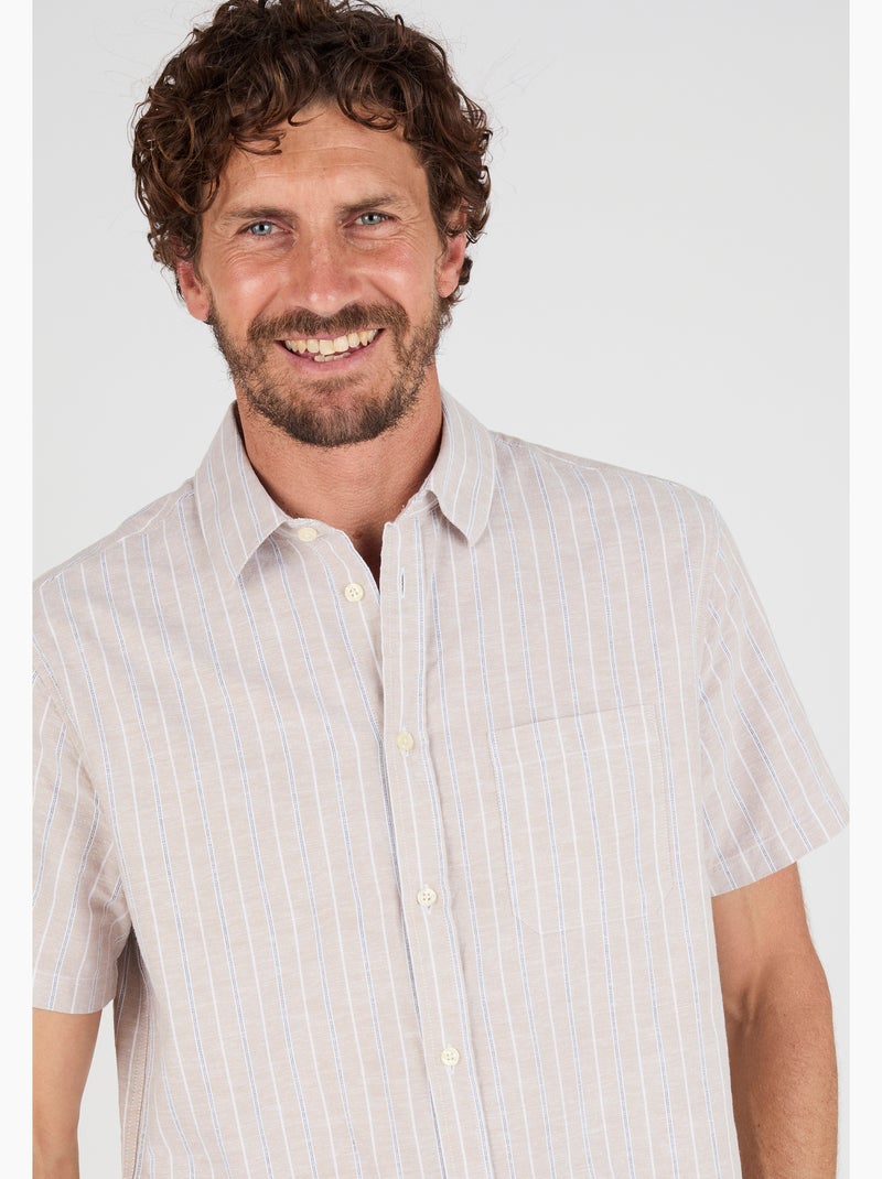 Chemisette mélange lin et coton - Damart Marron - Kiabi