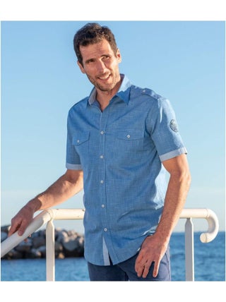 Chemisette Pilote Océan   - ATLAS FOR MEN