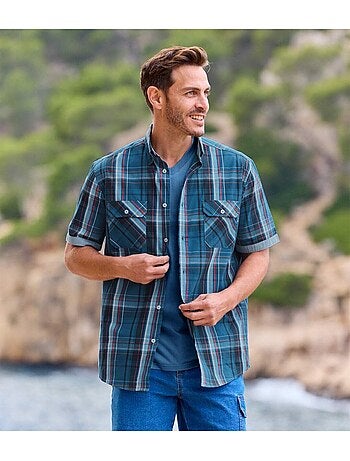 Chemisette popeline carreaux - atlas for men