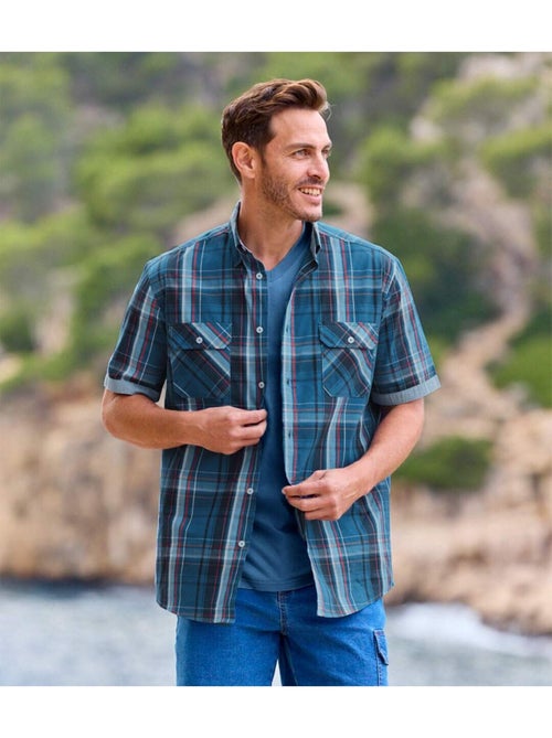 Chemisette Popeline Carreaux - ATLAS FOR MEN - Kiabi Chemisette Popeline Carreaux - ATLAS FOR MEN - Kiabi