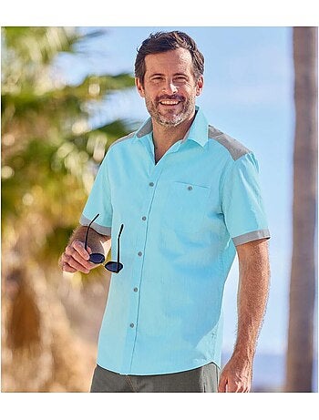 Chemisette popeline flammée caraïbes - atlas for men