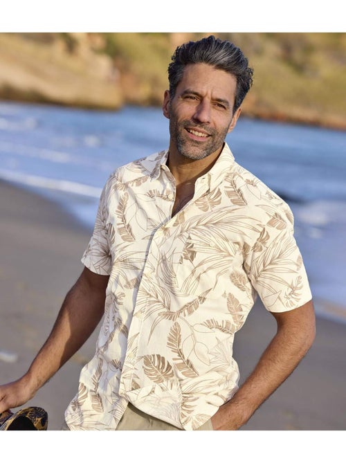 Chemisette Popeline Hawaïenne  - ATLAS FOR MEN - Kiabi
