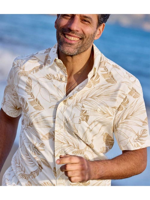 Chemisette Popeline Hawaïenne  - ATLAS FOR MEN - Kiabi