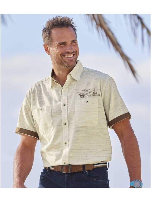 Chemisette Tissu Flammé Sahara   - ATLAS FOR MEN - Kiabi