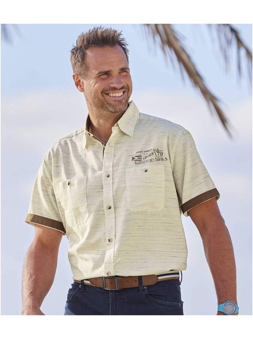 Chemisette Tissu Flammé Sahara   - ATLAS FOR MEN - Kiabi
