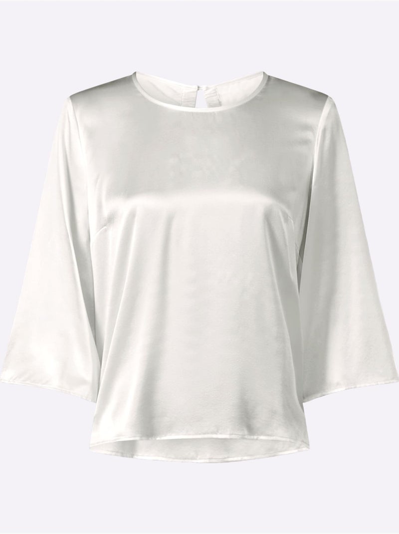 Chemisier 47% Soie - Taille Standard - Helline Ecru - Kiabi