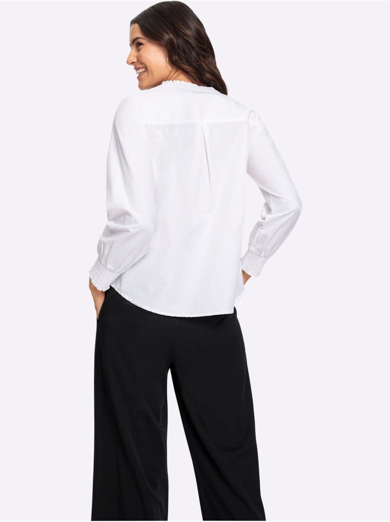 Chemisier 50% coton - taille standard - witt Blanc - Kiabi