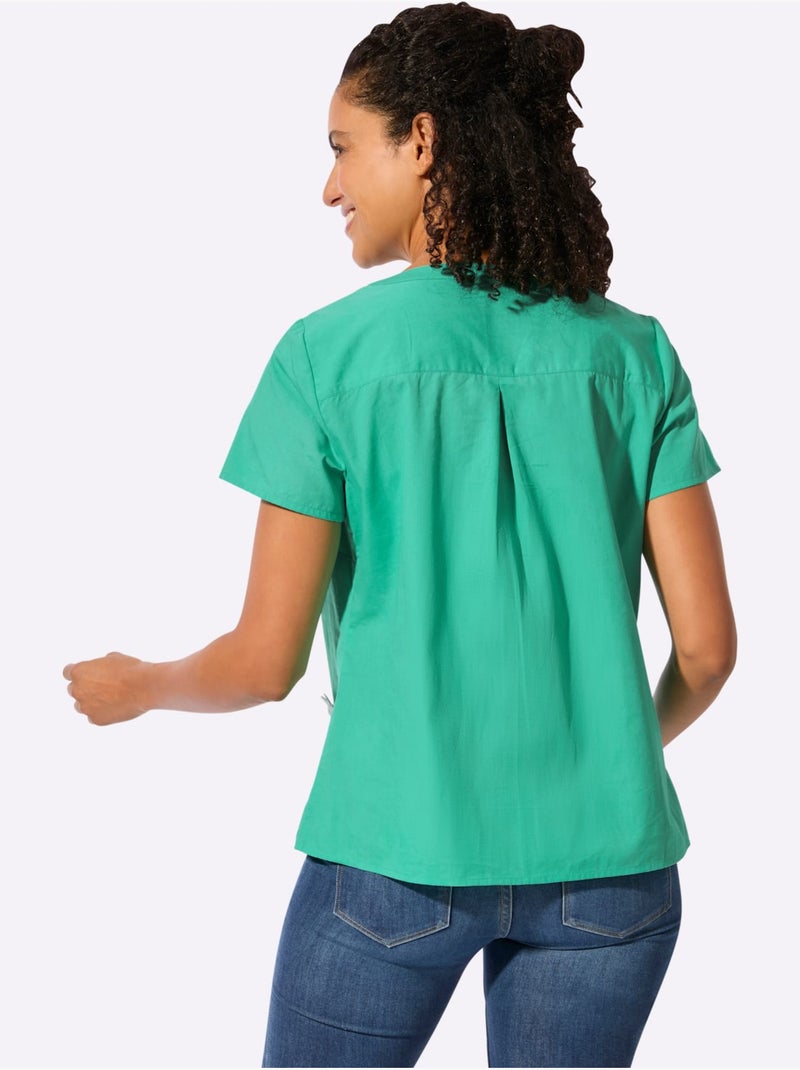 Chemisier 50% Coton - Taille Standard - Witt Bleu Vert - Kiabi