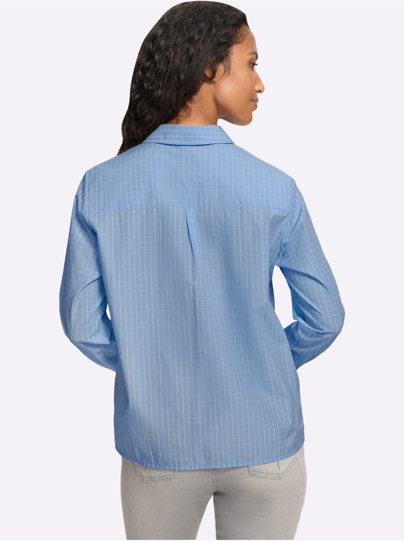 Chemisier à carreaux 50% coton - taille standard - helline Noir Ecru Bleu - Kiabi