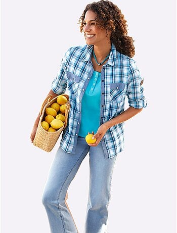 Chemisier à Carreaux 50% Coton - Taille Standard - Witt