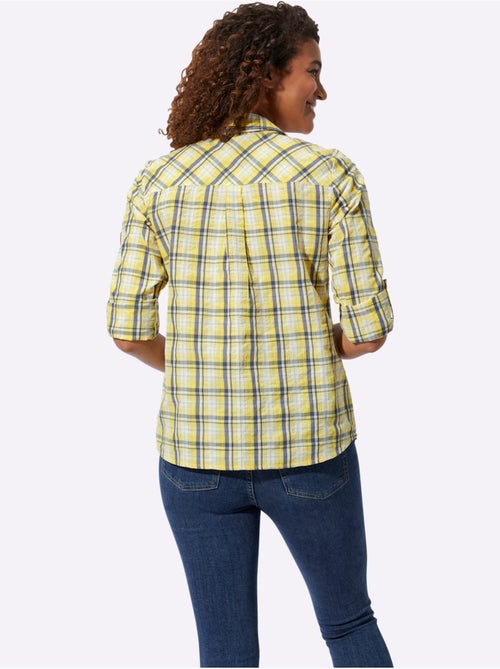 Chemisier à carreaux coton col chemise et poches plaquées à rabat - Taille standard - Witt - Kiabi