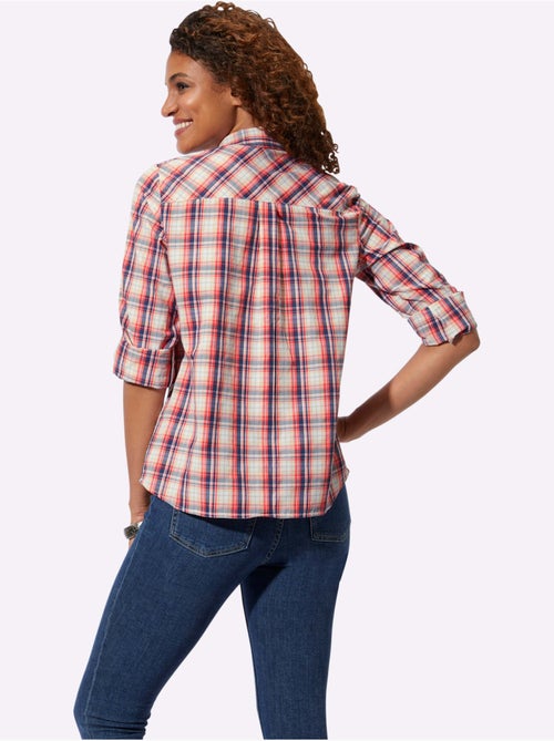 Chemisier à carreaux en coton avec col chemise et poches plaquées - Taille standard - Witt - Kiabi