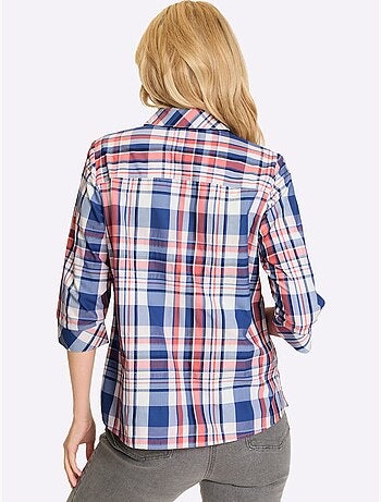 Chemisier à Carreaux Fermeture à Glissière - Taille Standard - Moda Vilona