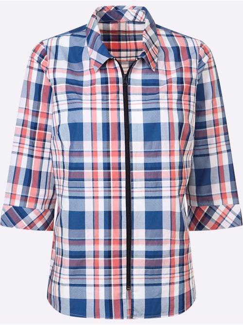 Chemisier à Carreaux Fermeture à Glissière - Taille Standard - Moda Vilona - Kiabi Chemisier à Carreaux Fermeture à Glissière - Taille Standard - Moda Vilona - Kiabi