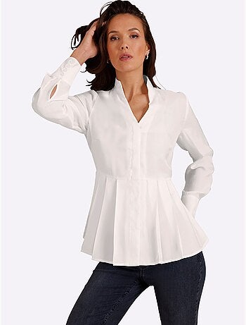 Chemisier à Col Montant 30% Soie - Taille Standard - helline