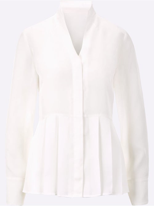 Chemisier à Col Montant 30% Soie - Taille Standard - helline - Kiabi