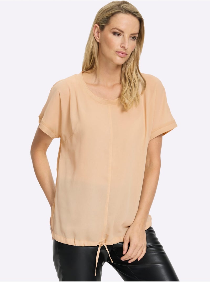 Chemisier à encolure ronde - taille standard - helline Beige - Kiabi
