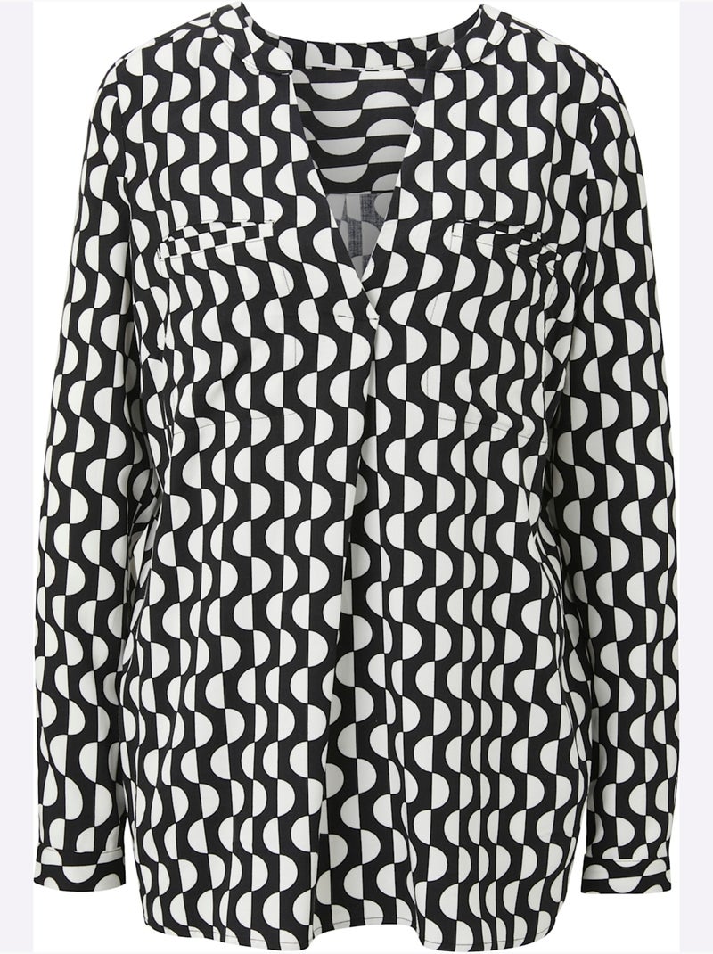Chemisier à Enfiler - Taille Standard - Helline Noir Beige - Kiabi