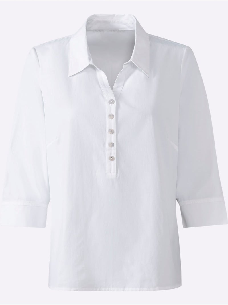 Chemisier à Enfiler 50% Coton - Taille Standard - Witt Blanc - Kiabi