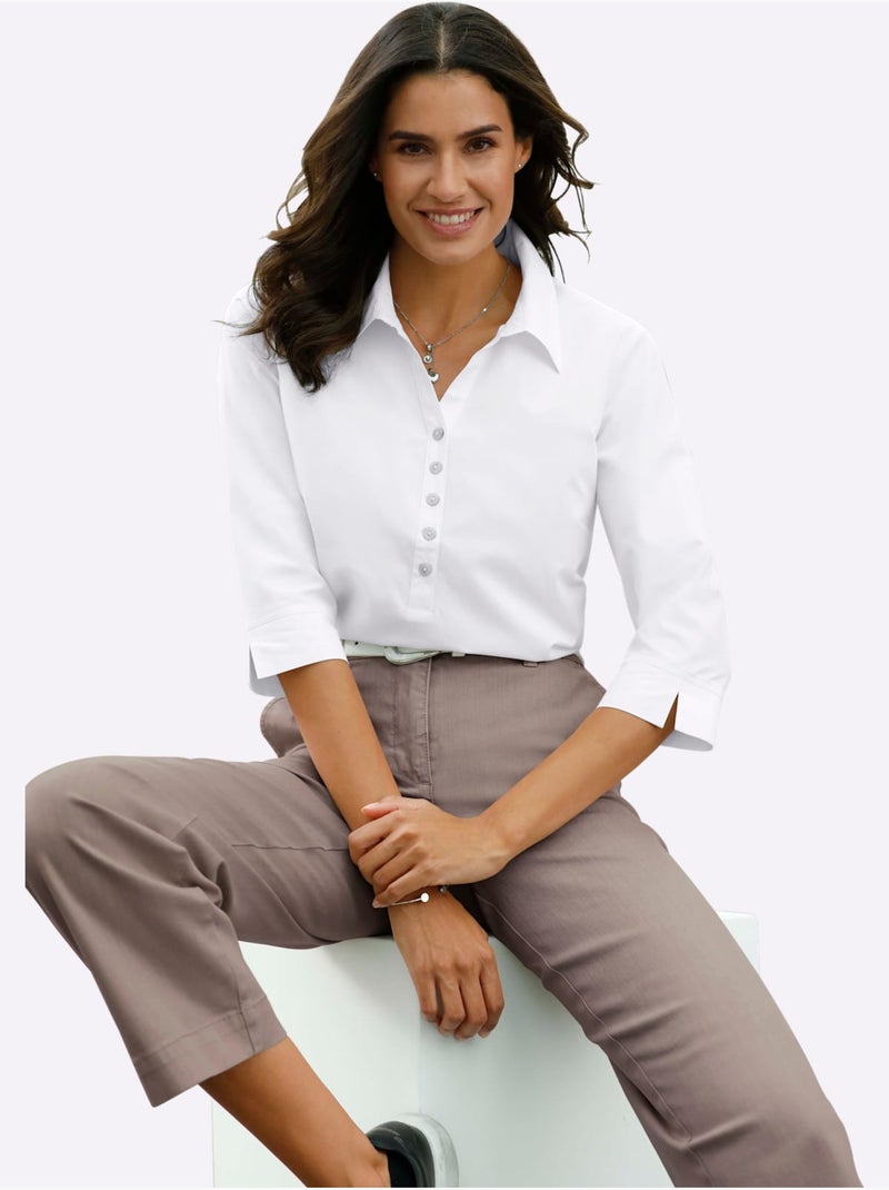 Chemisier à Enfiler 50% Coton - Taille Standard - Witt Blanc - Kiabi