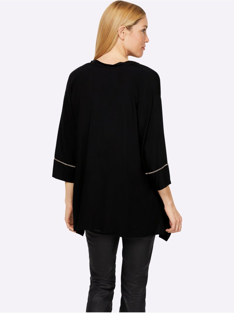 Chemisier à Enfiler Encolure En V Affinante - Taille Standard - helline Noir - Kiabi