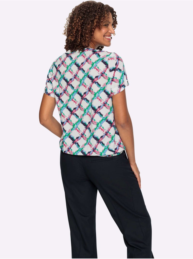 Chemisier à Enfiler Ourlet Avec Bande élastique - Taille Standard - Witt Vert/Rose - Kiabi