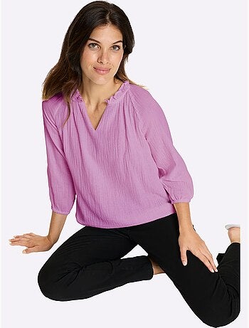Chemisier à Enfiler Qualité Mousseline - Taille Standard - Moda Vilona