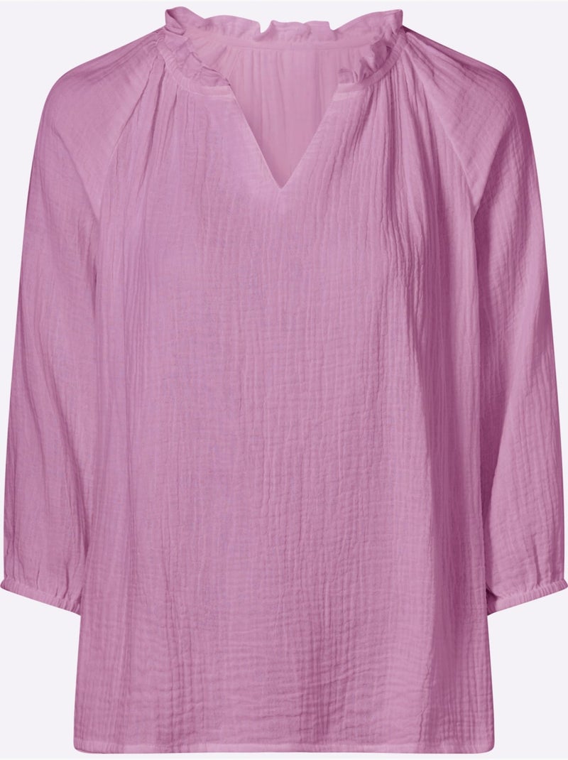 Chemisier à Enfiler Qualité Mousseline - Taille Standard - Moda Vilona Rose - Kiabi