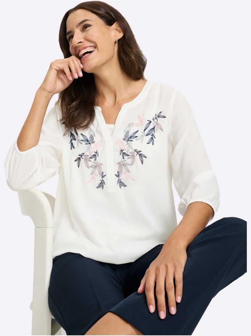 Chemisier à Enfiler Qualité Polyester Douce Et Fluide - Taille Standard - Witt Ecru - Kiabi