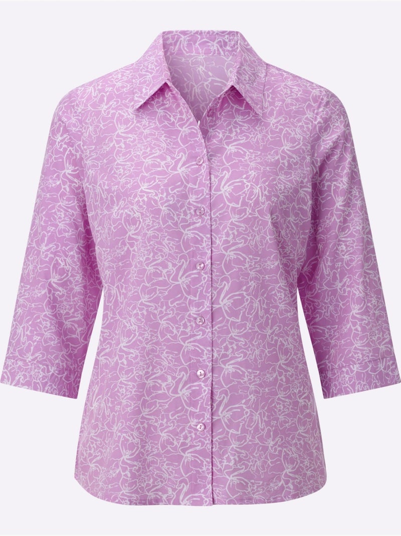 Chemisier à Fleurs - Taille Standard - Witt Blanc Rose - Kiabi
