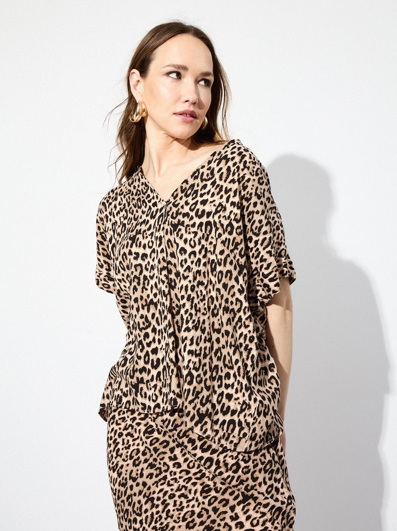 Chemisier à imprimé animal MO Fashion Noir - Kiabi