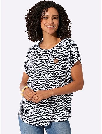 Chemisier à mancherons avec imprimé graphique en viscose - Taille standard - Witt