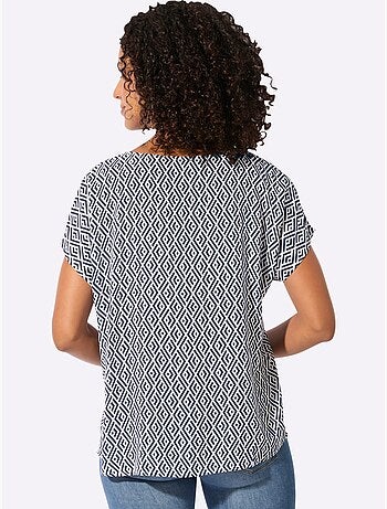 Chemisier à mancherons avec imprimé graphique en viscose - Taille standard - Witt