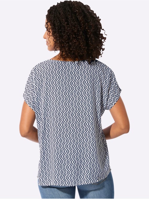 Chemisier à mancherons avec imprimé graphique en viscose - Taille standard - Witt - Kiabi