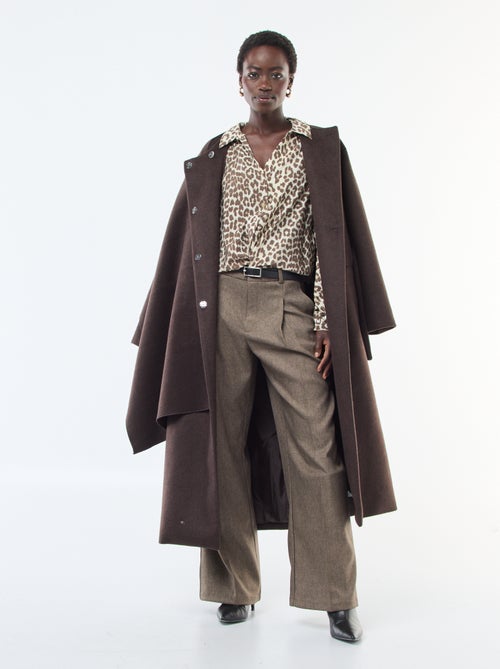 Chemisier à manches à motif léopard 'JDY' - Kiabi