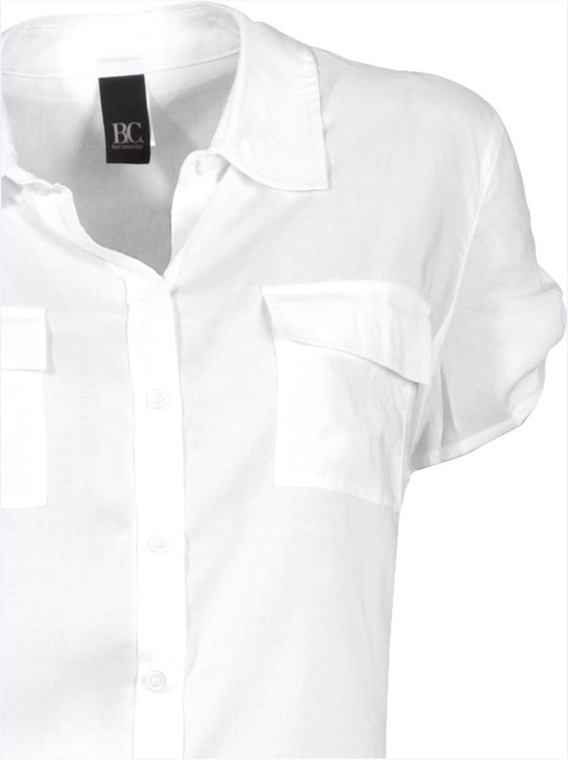 Chemisier à manches courtes - taille standard - helline Blanc - Kiabi