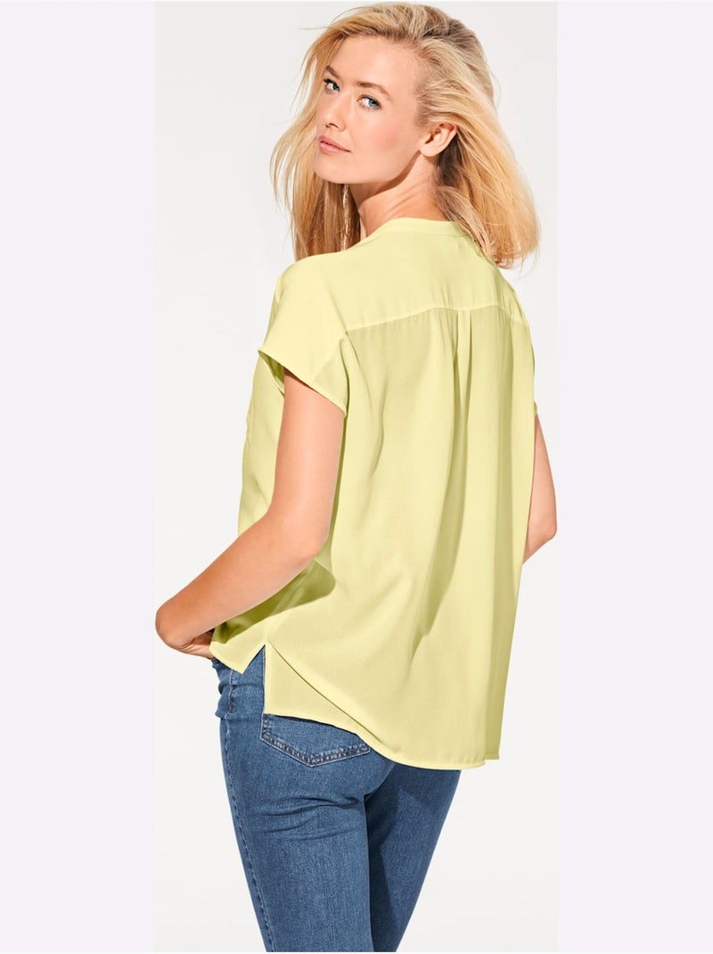 Chemisier à Manches Courtes - Taille Standard - Helline Jaune clair - Kiabi