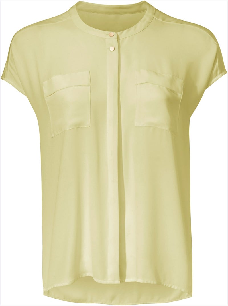 Chemisier à Manches Courtes - Taille Standard - Helline Jaune clair - Kiabi