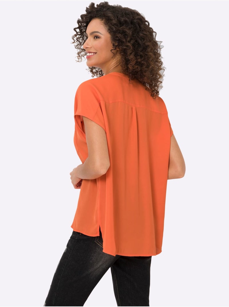 Chemisier à Manches Courtes - Taille Standard - Helline Orange - Kiabi
