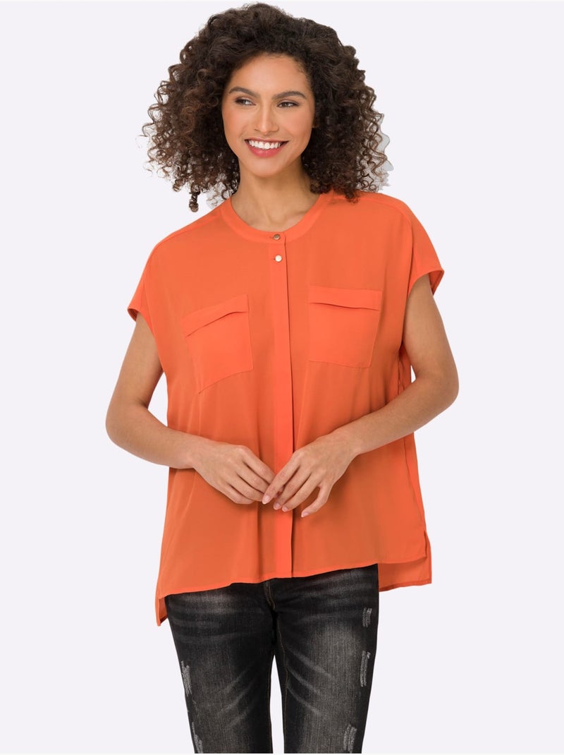 Chemisier à Manches Courtes - Taille Standard - Helline Orange - Kiabi