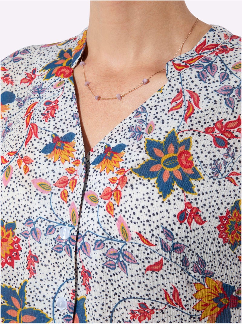 Chemisier à Manches Courtes 100% Viscose - Taille Standard - Witt Blanc - Kiabi