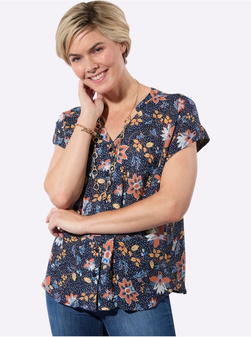 Chemisier à Manches Courtes 100% Viscose - Taille Standard - Witt - Kiabi Chemisier à Manches Courtes 100% Viscose - Taille Standard - Witt - Kiabi