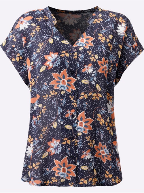 Chemisier à Manches Courtes 100% Viscose - Taille Standard - Witt - Kiabi Chemisier à Manches Courtes 100% Viscose - Taille Standard - Witt - Kiabi