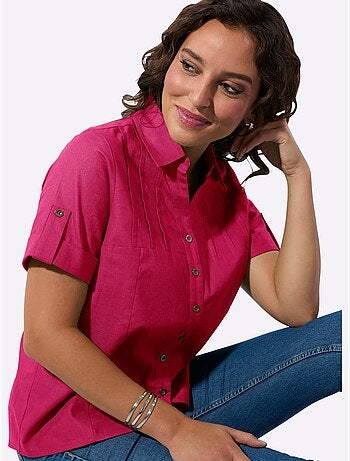 Chemisier à Manches Courtes 30% De Lin - Taille Standard - Witt
