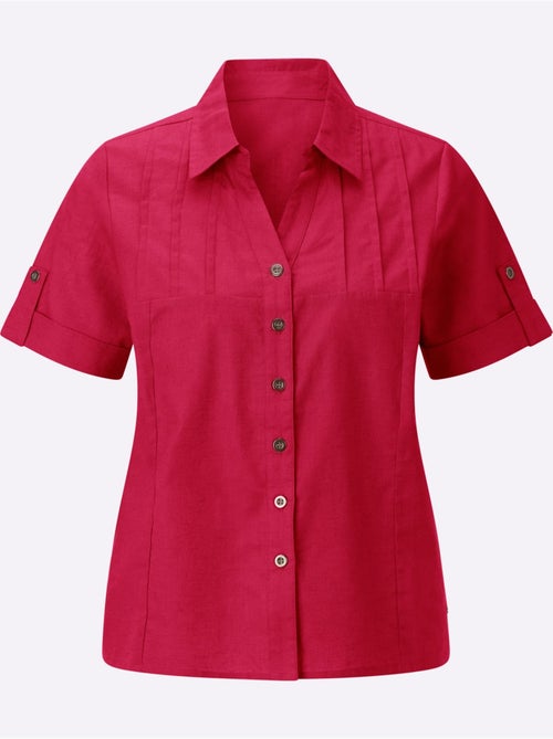 Chemisier à Manches Courtes 30% De Lin - Taille Standard - Witt - Kiabi